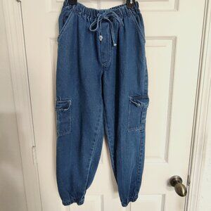 Denim Cargo Jogger Pants